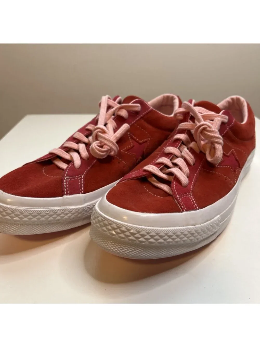Converse One Star Ox Plimsoll Suede Low Top Sneaker Mens 12 Enamel Red New